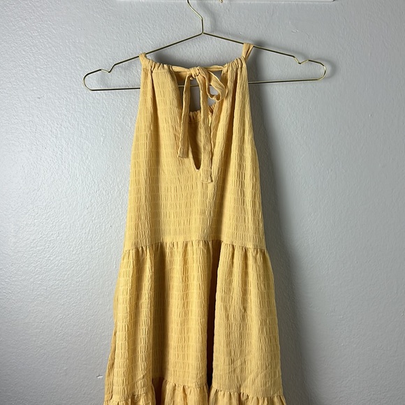 A New Day Yellow Adjustable Halter Neck Tiered Dress - Picture 5 of 7